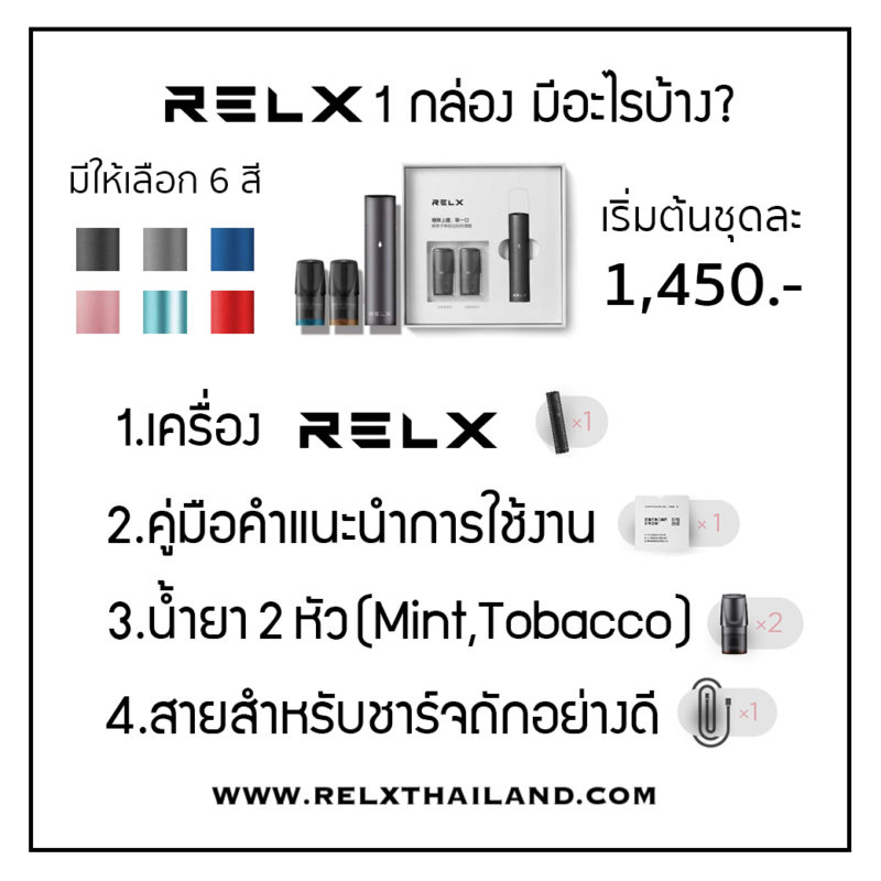 RELX 1 กล่องมีอะไรบ้าง
