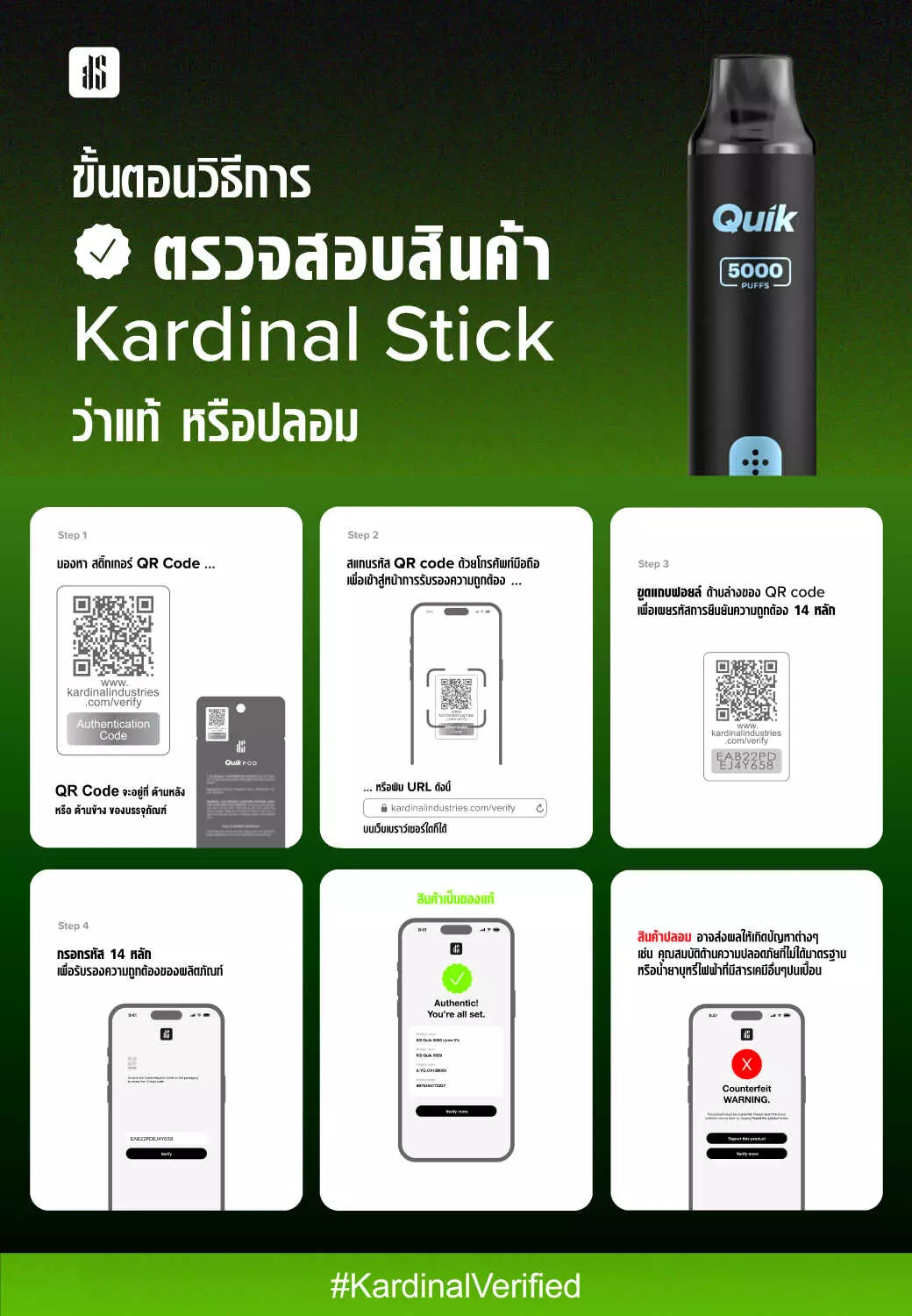 แบนเนอร์ วิธีดู ks quik 5000 ของปลอม ของแท้